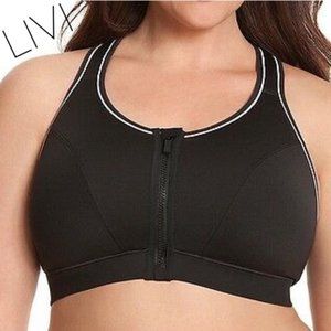 Size 38C Black LIVI Sports Bra Lane Bryant Front closure NWOT